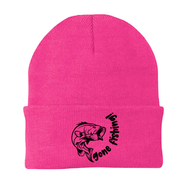 Gone Fishing v1 Embroidered Beanie